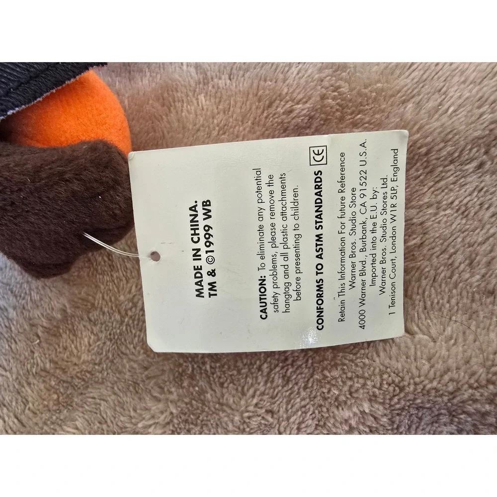 Vntg 1999 Looney Tunes Trick or Treat Taz Mini Bean Bag Plush Vampire Halloween